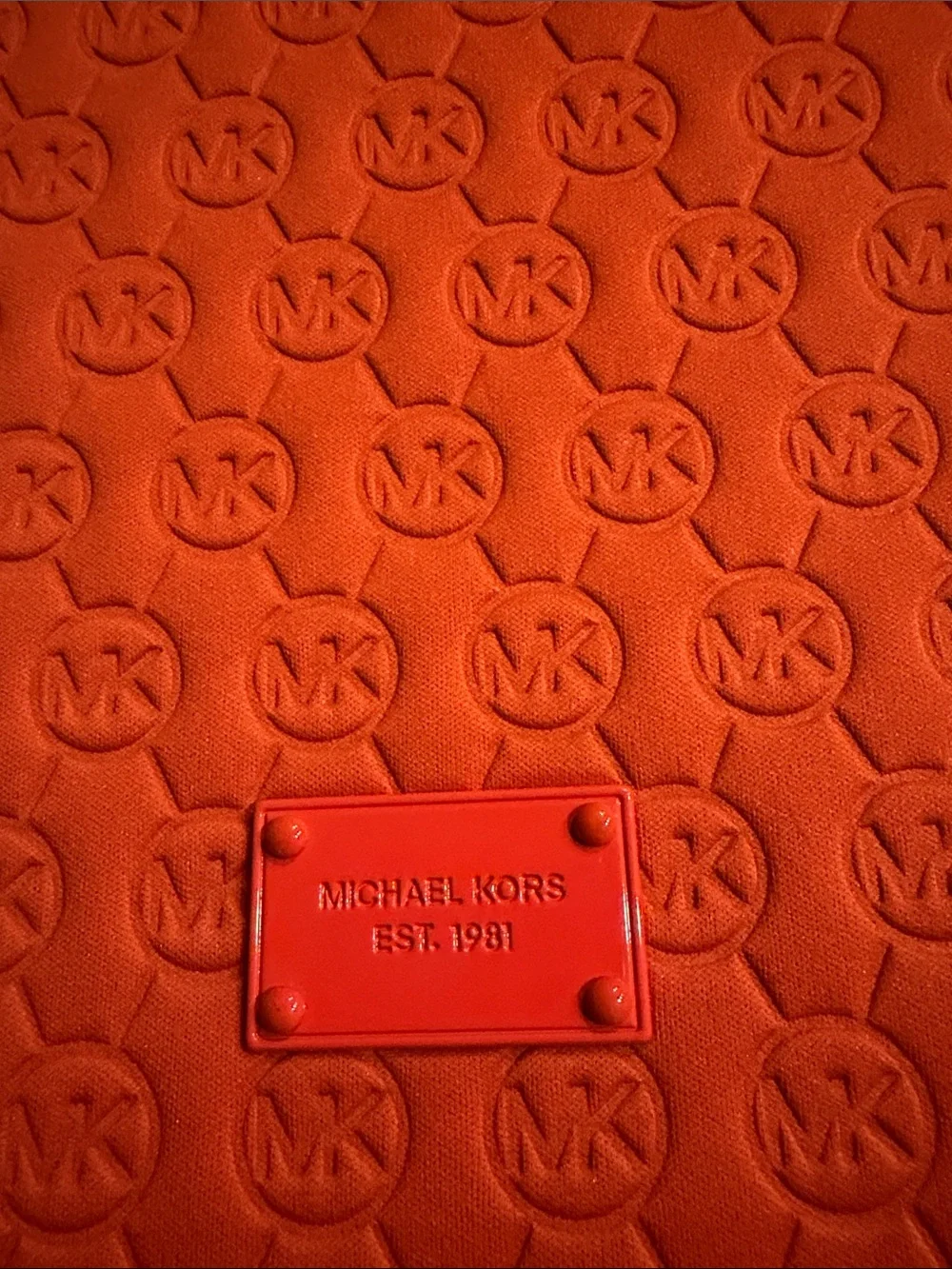 Michael Kors Embossed MK Orange Tablet Sleeve